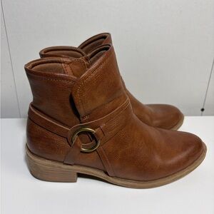 BareTraps Tan Ankle Booties with Buckle